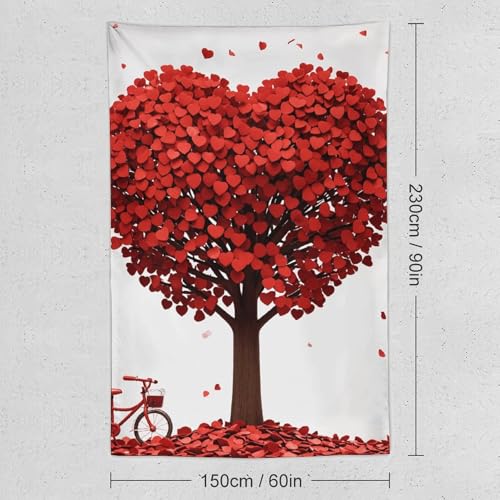 Grande tenture murale arbre d'amour décor chic et doux 152x228cm