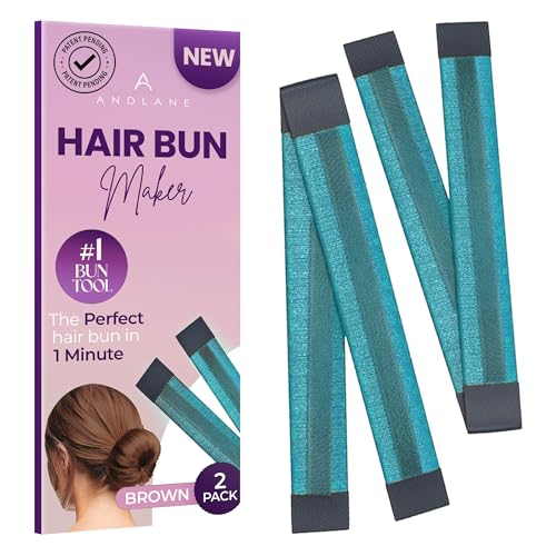 Hair Bun Maker and Accessories for Women and Kids - Easy Clip for Long Hair - French Twist Tool - Sock and Ballet Bun Holder (Blue)