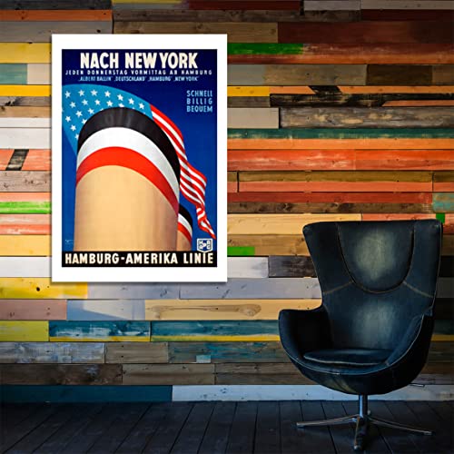 Affiche de voyage Hambourg Amerika Line grand format affiche encadrée mat déco rétro vintage - 6
