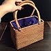 ZANGAO Fresh immagazzinamento nella Borsa Carrello Retro Rattan a Maglia Cestino Tessuto a Mano Multifunzione Totes Portatile Basket Naturale (Size : S)