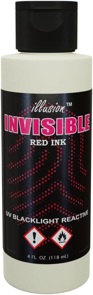 UV Reactive Black Light Invisible Ink (4 Fl Oz) - Red