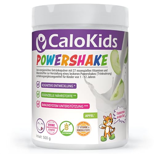 Beber Alimentos Niños Powershake Suplemento Dietético para Niños de 1-12 Años | 27 Vitaminas Minerales y Proteínas para apoyar el Desarrollo del Crecimiento y el Sistema Inmunológico | CaloKids (500 g