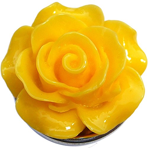 Enamel Yellow Flower Snap Charm (Standard 18Mm Size) #TOP9