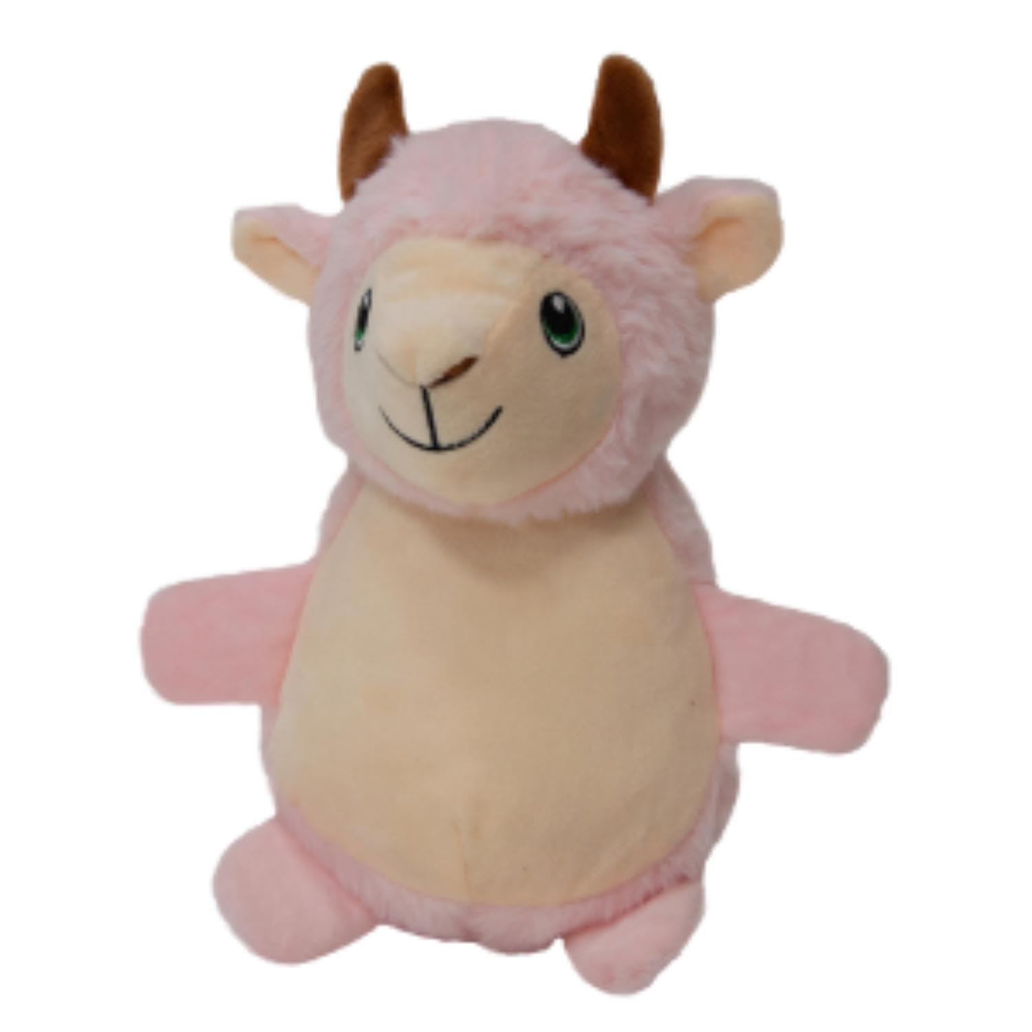 JACK AND VANILLA, Sheep Cuddly Toy with Squeeker and Crunchy Texture, Ideal for Dogs and Cats, Easy to Clean, 18 cm, Soft Pink, for All Breeds