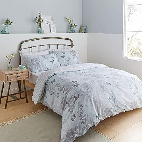 Catherine Lansfield Duck Egg Floral Duvet Set Cover