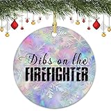 Christmas Oranment for Tree Hanging - Firefighter Firemen T Shirt Vector Bible Verse Custom Ornaments Made in The USA, 2.9