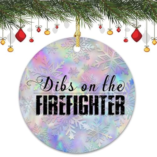 Christmas Oranment for Tree Hanging - Firefighter Firemen T Shirt Vector Bible Verse Custom Ornaments Made in The USA, 2.9