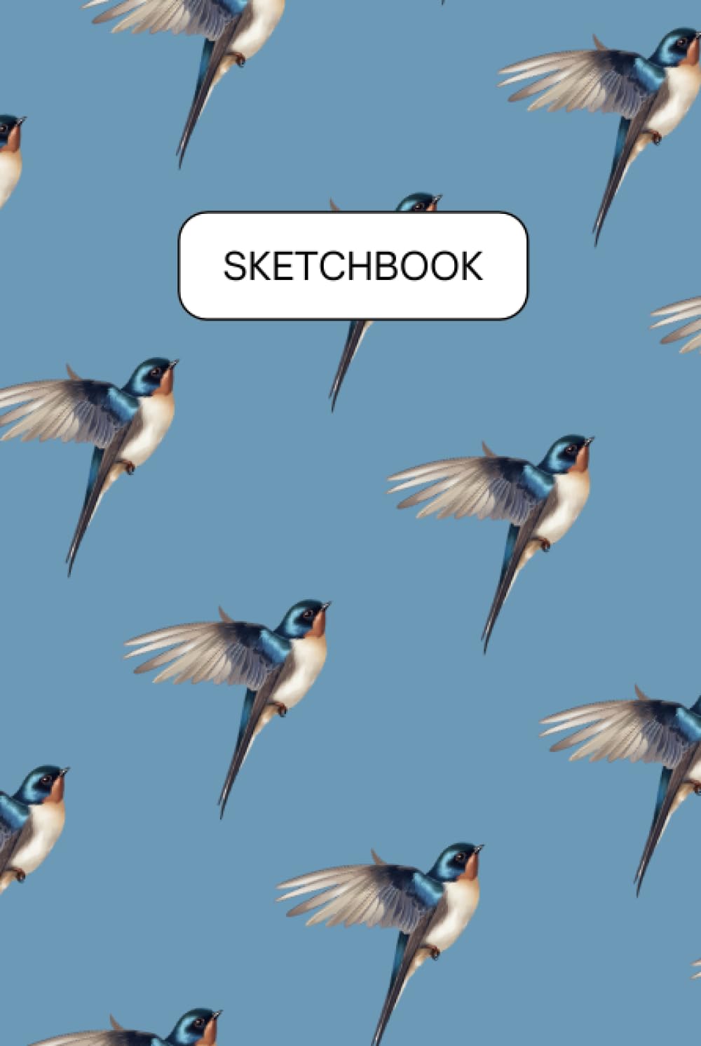 Graceful Soar Sketchbook - Swallow Sketchpad - Hardcover - Plain / Blank Pages