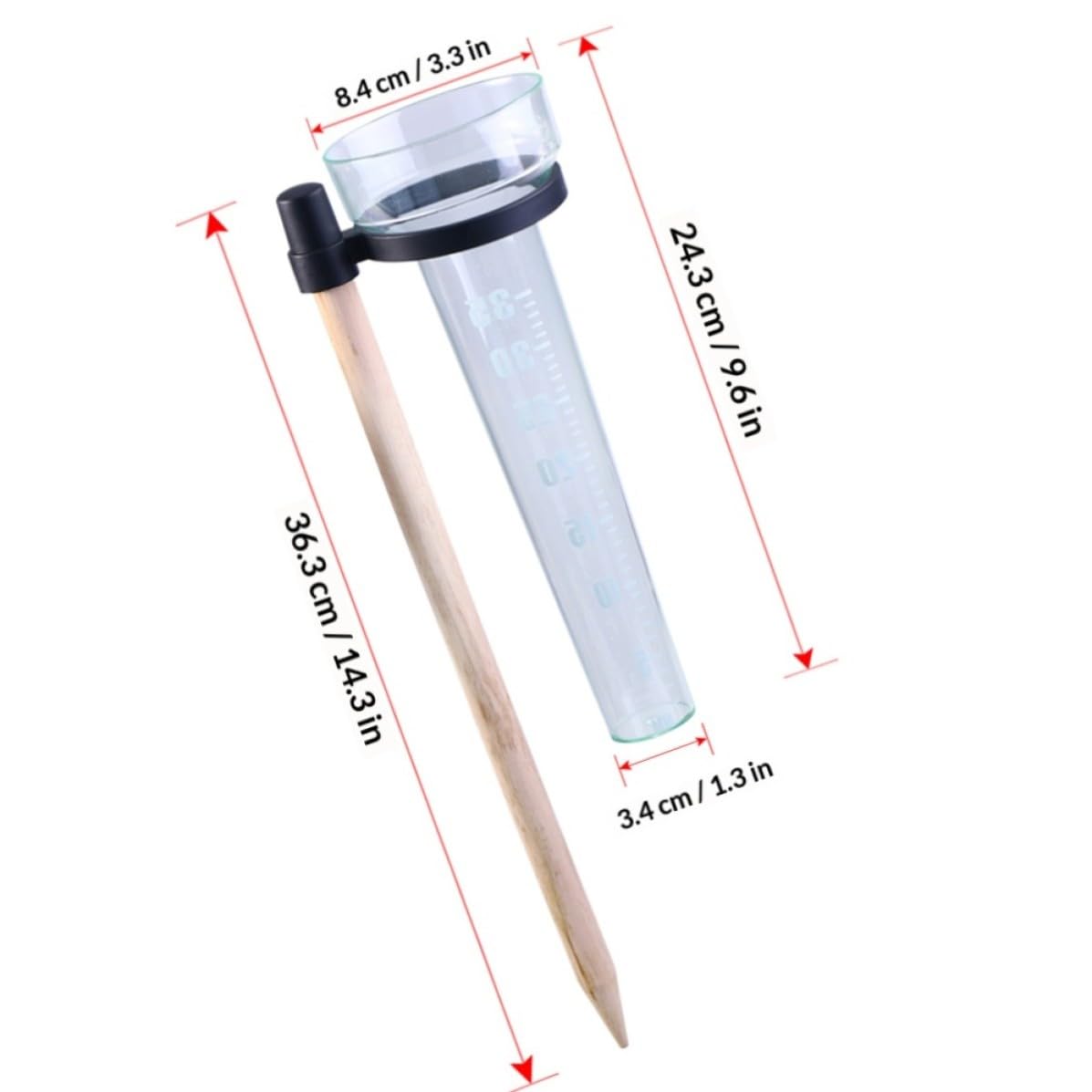 YARNOW Juego de 2 Medidores Meteorológicos para Jardín Pluviómetro Exterior y Termómetro Exterior de Plástico para Decoración y Medición en Exteriores