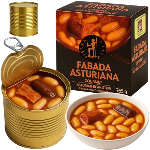 Tierra Astur Fabada Asturiana Gourmet 780 g para 2 Raciones | Fabas Identidad Geográfica Protegida, Compango Tradicional, Sin Aditivos, Sin Conservantes y Sin Gluten – Lista para Calentar y Servir
