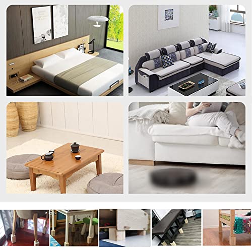 Patas de cama de madera natural cuadradas, juego de 4 patas para mesa de comedor de 5x5x10 cm 7
