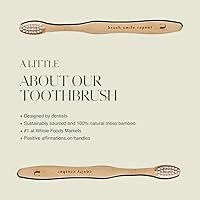 Vista 2 de Plus Ultra Cepillo de dientes de bambú para niños, biodegradable, ecológico y sin BPA, cepillo de dientes de cerdas suaves, aprobado por dentistas