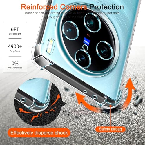 Image of Lustree Compatible with vivo X200 5G Back Cover| Clear + TPU Case with 4 Corner Air Cushion Protection & Camera Protection | Slim& Stylus Cover for vivo X200 5G