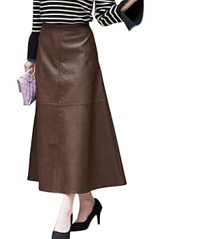 Amazon.co.jp: [ニッセン] ロング丈フェイクレザースカート
