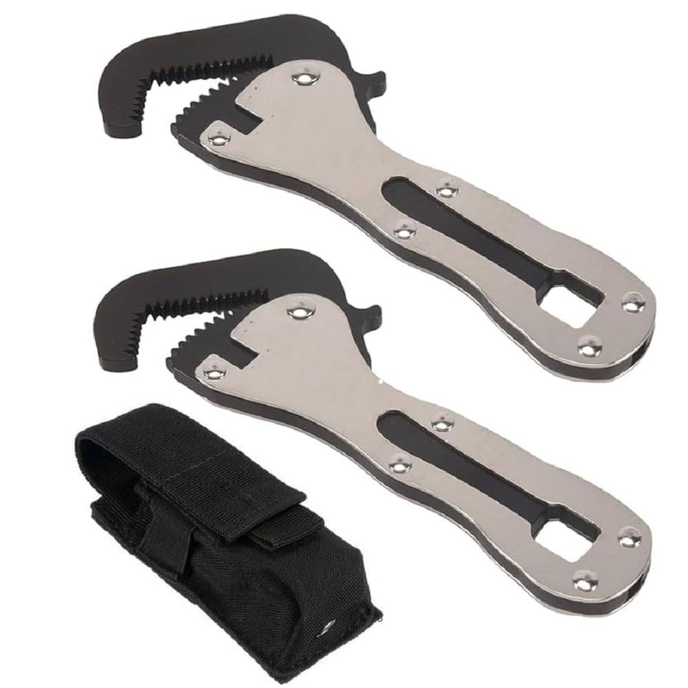 Jnchdghwa Mini Self Adjusting Wrench Mini Stubby Pipe Vise Wrench Mini Self Adjusting Wrench for Tight Spaces Self Adjusting Wrench