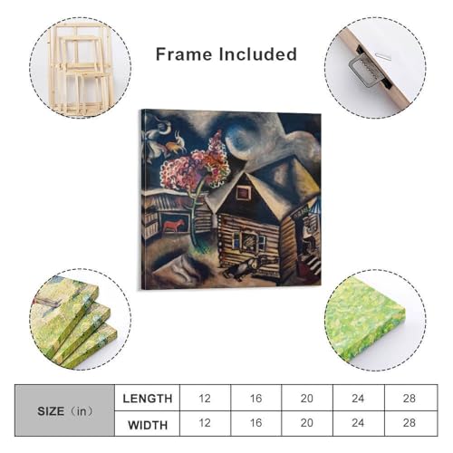 Toile Marc Chagall Pluie 60x60 cm habillage mur vide