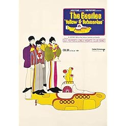 Poster de cinéma The Beatles Yellow Submarine 1968 – Format A4 + - Les Beatles, Paul McCartney, John Lennon, RIngo Starr, George Harrison