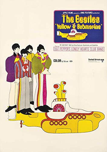 Poster de cinéma The Beatles Yellow Submarine 1968 – Format A4 + - Les Beatles, Paul McCartney, John Lennon, RIngo Starr, George Harrison Poster de cinéma The Beatles Yellow Submarine 1968 - Format A4 +
