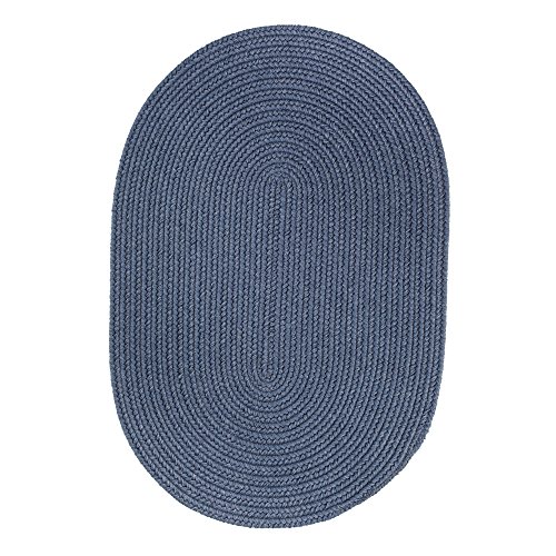 Super Area Rugs Pura Braided Wool Rug Extra Soft Reversible Blue Colored Carpet