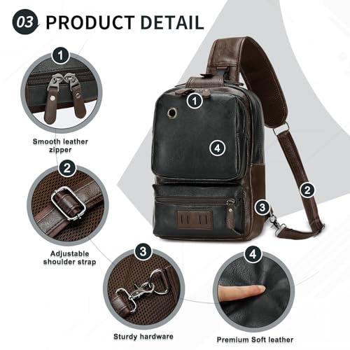 Image of Convertible Sling Bag Crossbody Backpack, Bags with Headphone Jack Shoulder Bag