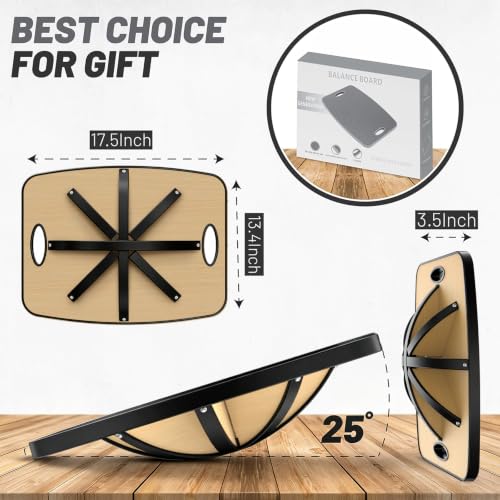Image of Advanced Wood Balance Board, Table Balance Board, Office Swing Board, for Physical Therapy, Fast Fitness Training and Outdoor Sports Balance Training Device