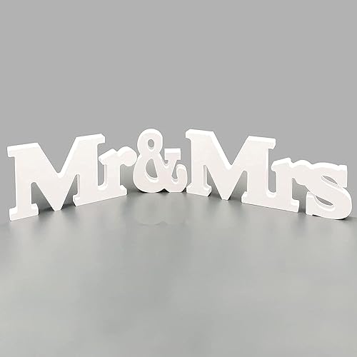 Miniatura 2 de Alnicov Señal de señor y señora, de tamaño pequeño, accesorios de boda, letras de PVC para mesa de boda, accesorios de fotos, fiesta, mesa,
