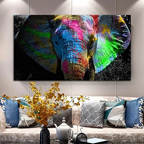 Pintura en lienzo de elefante africano colorido Cover