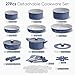 CAROTE 27pcs Ceramic Cookware Set Nonstick, Pots and Pans Set Non Stick, Non Toxic Cookware Detachable Handles, Dishwasher/Oven Safe, RV/Camping Cookware, Pan and Pot with Kitchen Utensils, Navy Blue