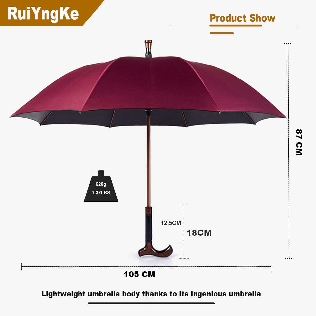 Parasol laska do chodzenia - wzór 2 w 1, antypoślizgowe kule dla osób starszych, laska podróżna na zewnątrz