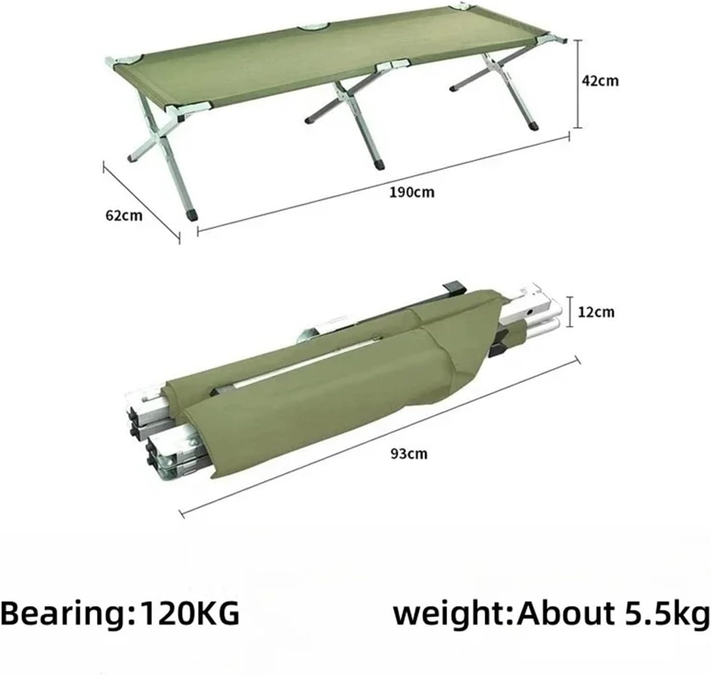 Outdoor Camping Cot Ultralight Portable Aluminum Alloy Bed Folding Sleeping Bivouac Hiking Picnic Double Stool