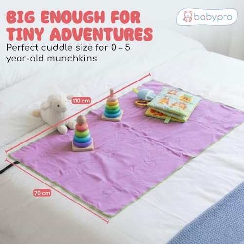Image of BabyPro Microfiber Baby Bath Towel for Boys & Girls, 0-5 Years, 70 x 110 cm | 100%Cotton, Ultra Soft, Quick Dry, Ultra Absorbent, Lightweight, Lavender