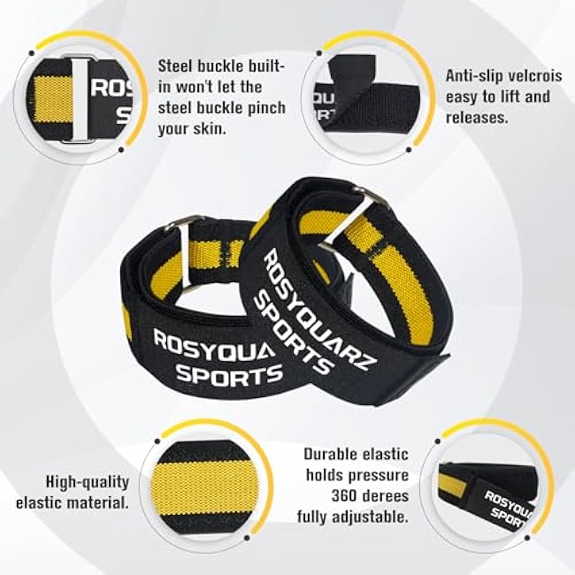 BFR Booty Bands for Men/Women Glutes, Blood Flow Restriction Bands Plan for Arm Muscle Legs &Hip Building, Adjustable Velcro Occlusion Bands Workouts,Quality Fabric Bands for Squat Butt &Thigh