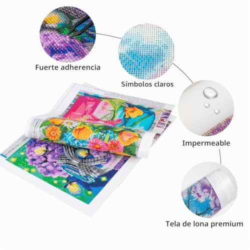 Cuadros de diamantes de Buda con diseño panorámico de cascada y orquídeas 5