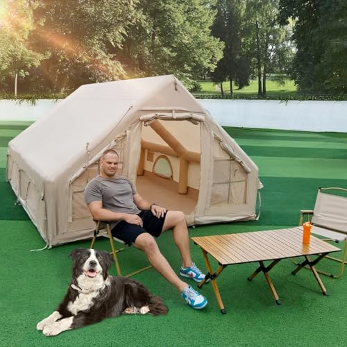 Carpa inflable para camping 4-6 personas con bomba manual miniatura 7