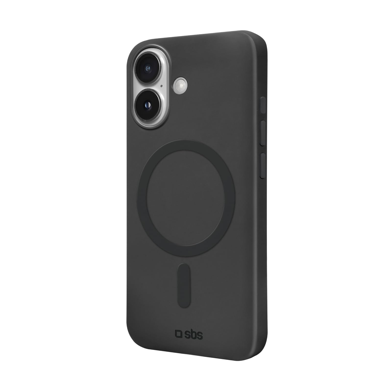 SBS Istinct Mag MagSafe Case for iPhone 16 - Soft Touch Surface and Microfibre Interior - Camera Protection and Buttons - TPU Material - Black