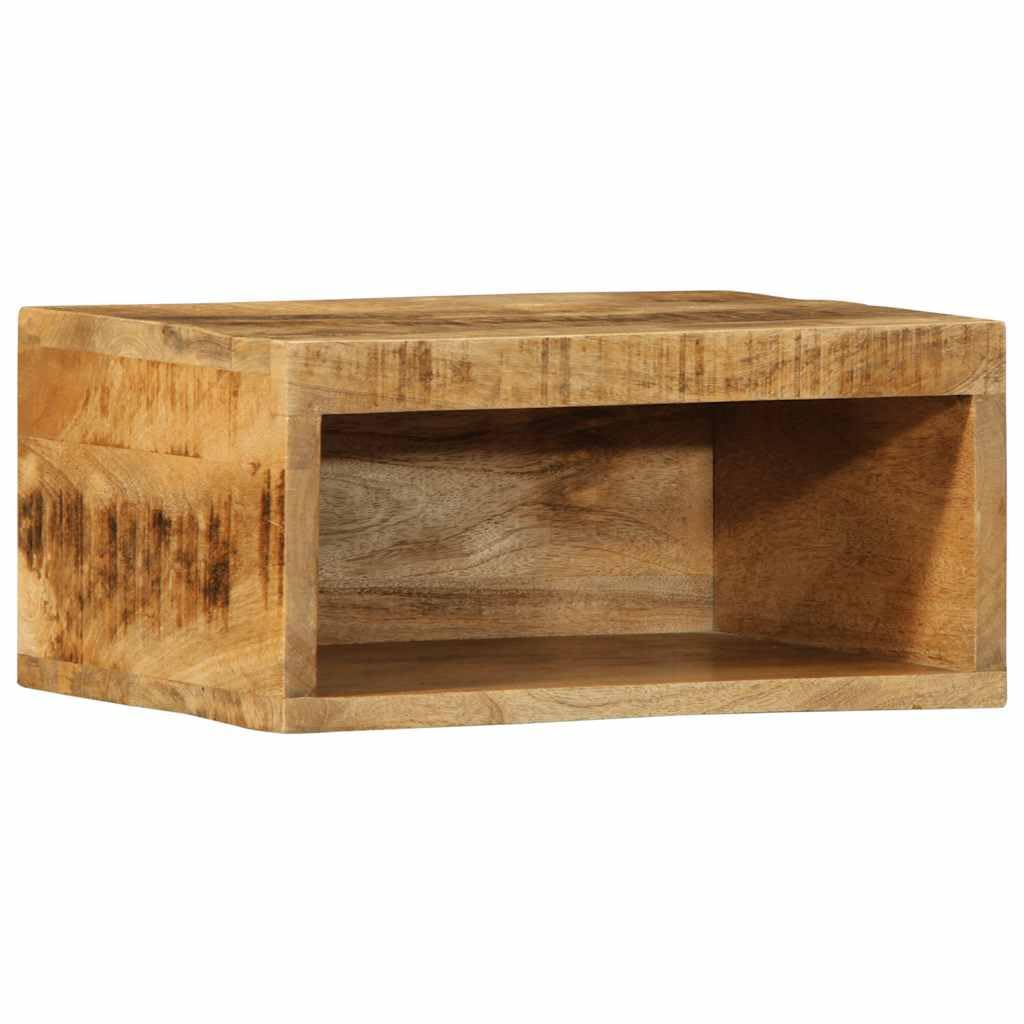 TV-Wandschrank 40x30x19 cm Massives Mangoholz | Wandmontierbar, viel Stauraum für DVDs und Buecher, pflegeleicht mit feuchtem Tuch
