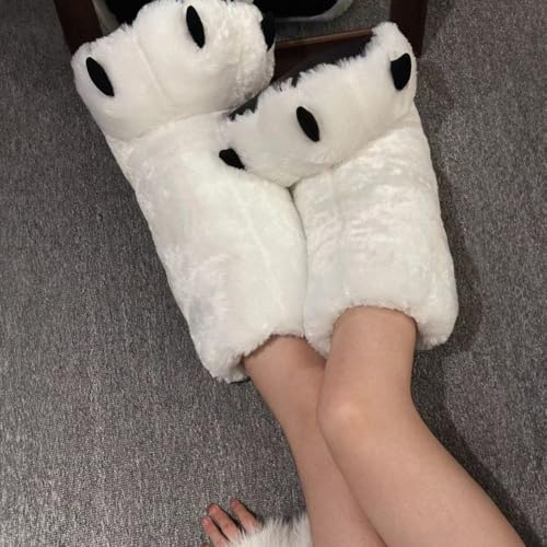 Pantoufles en forme de pattes d'animaux chaudes pour hiver - 4