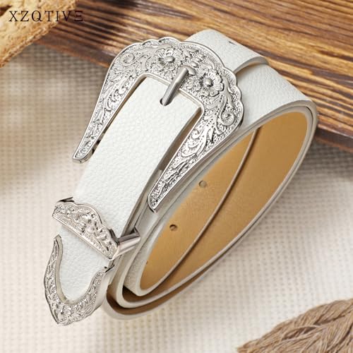 XZQTIVE Women Western Belt For Cowgirl Cowboy Pants Jeans With West Carved Floral Design3