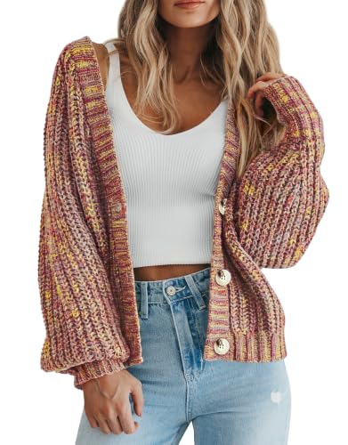 Image of PRETTYGARDEN Women's Chunky Knit Open Front Cardigan Sweaters Fall Outfits