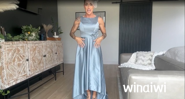 Watch Dusty Blue Satin Formal Dresses for Women on Amazon Live