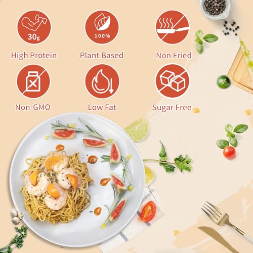 Image of VOLO VERO High Protein (30g) Ramen Noodles Plain, 8 Pack Plant-Based Vegan Noodle | Sugar-Free, Low Fat, Non-Fried, Non-GMO, Egg & Dairy Free | Ready to Eat, Healthy Asian Meal Alternative