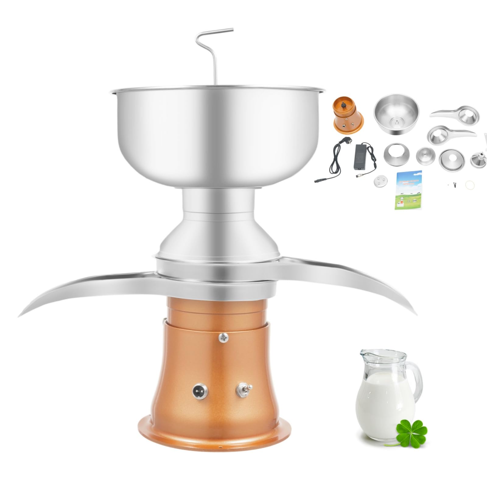 5L Elektrische Milchzentrifuge Separator, 50 L/H Milch Sahne Zentrifuge Milchseparator Rahmzentrifuge mit Milchtank, 9800-11000 r/min Zentrifuges Trennmaschine für Kuhmilch Ziegenmilch