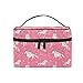 Produktbild Make-up Tasche mit Panda-Muster in Schwarz und weiß, Kulturbeutel mit Griff und Fächern für die Aufbewahrung Kosmetik, für Reisen geeignet, ideal für Teenager, Mädchen, Jungen und Damen Rosa, Einhorn