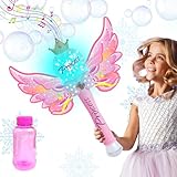 ArtCreativity Princess Bubble Wand for Kids, Light Up Bubble Blower Maker Machine with LED & Sounds, Toddler Bubbles Toy, Fluid Solution Included, Great Gift Idea, Princess Toy Party Favor for Kids