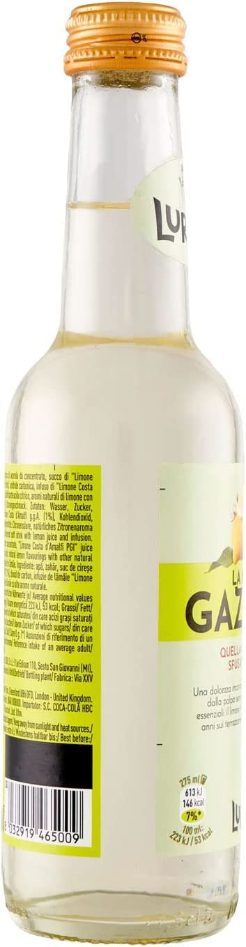 Lurisia Gazzosa Bibita Analcolica Gassata Boisson gazeuse rafraîchissante 24 x 27,5 cl