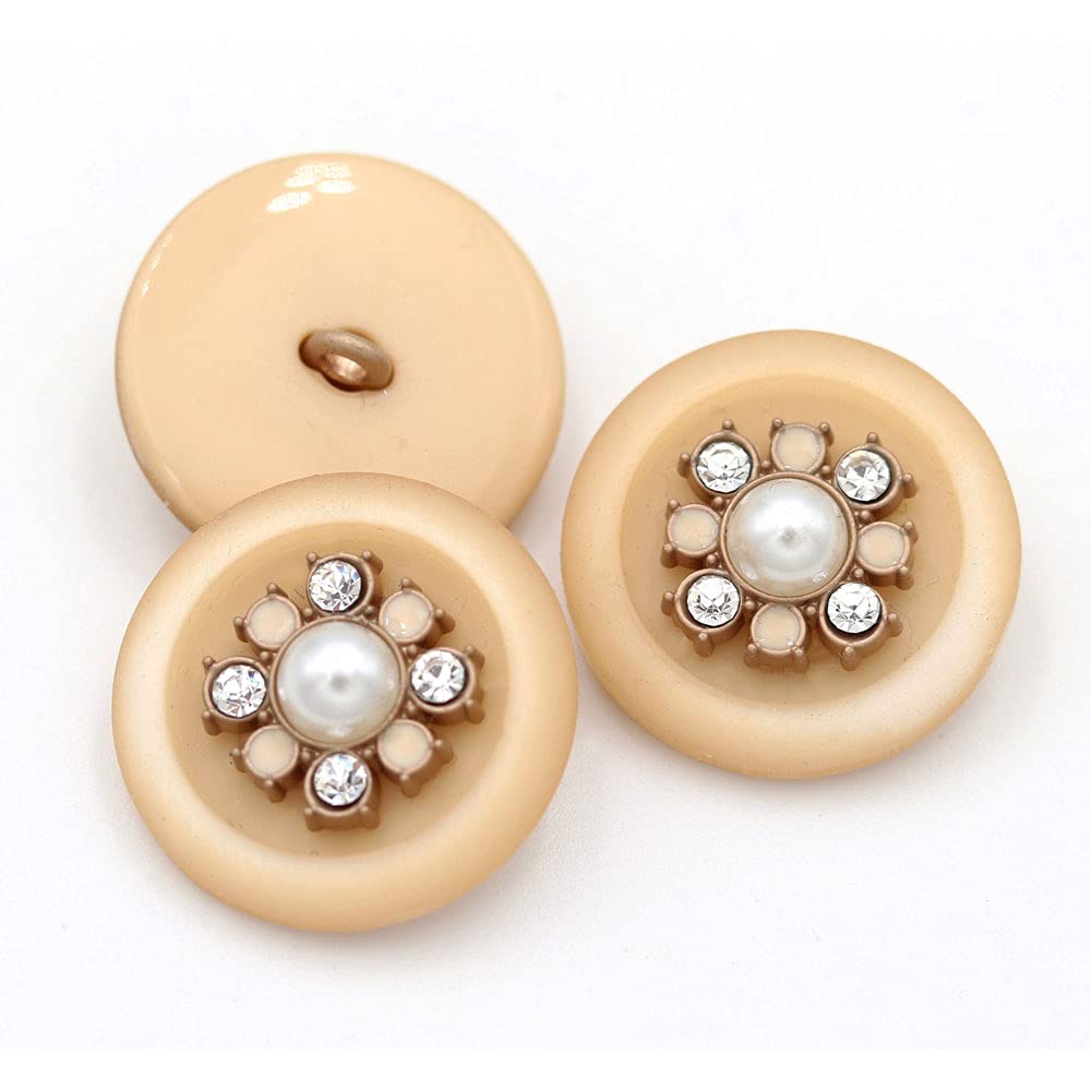 5 Pcs Rhinestone Decorative Buttons - Black & White, 18mm, For Coats, Jackets, DIY Crafts