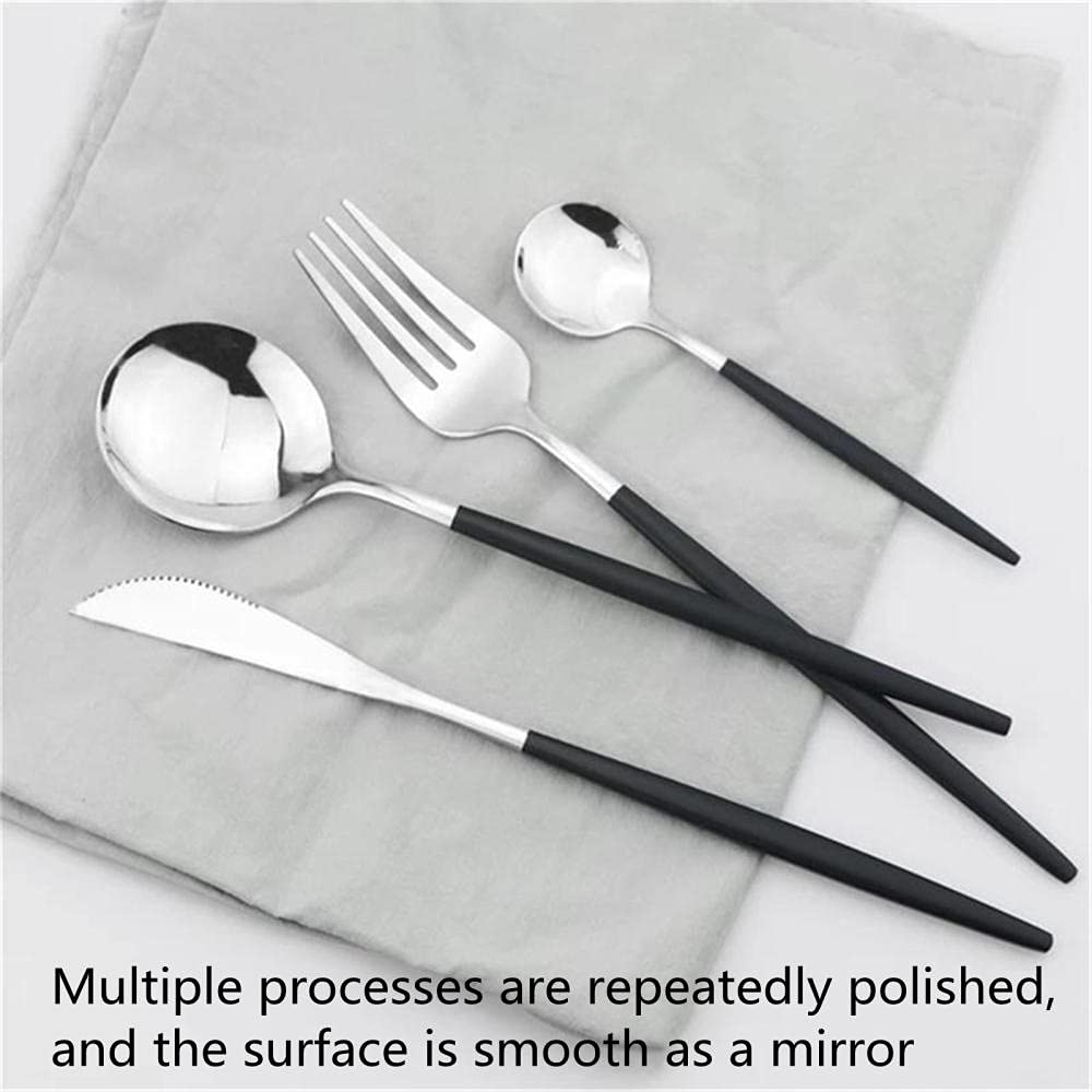 Ensembles de Couverts,24 pièces Ensemble de couverts en acier inoxydable Ensembles de vaisselle de polissage de miroir Utilisation polyvalente pour la maison et la cuisine-arc-en-ciel