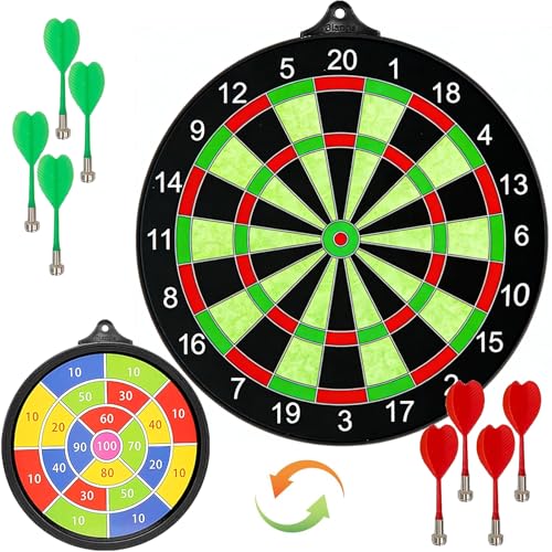 Magnetic Dart Board Set with 8 Darts Indoor Outdoor Games