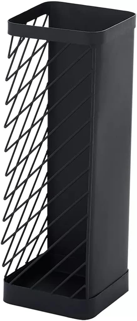 Metal Parasol Stand Black Nordic Parasol Bucket Drain Stand Water Collector Storage Basket