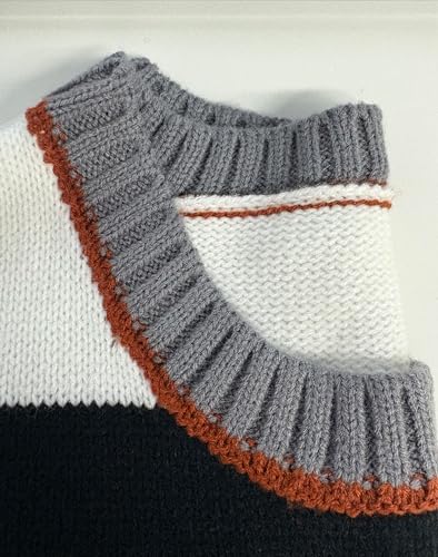 CHARTOU Women Sweater Fall 2025 Oversized Color Block Striped Long Sleeve Loose Pullover Sweater Knitted Tops4